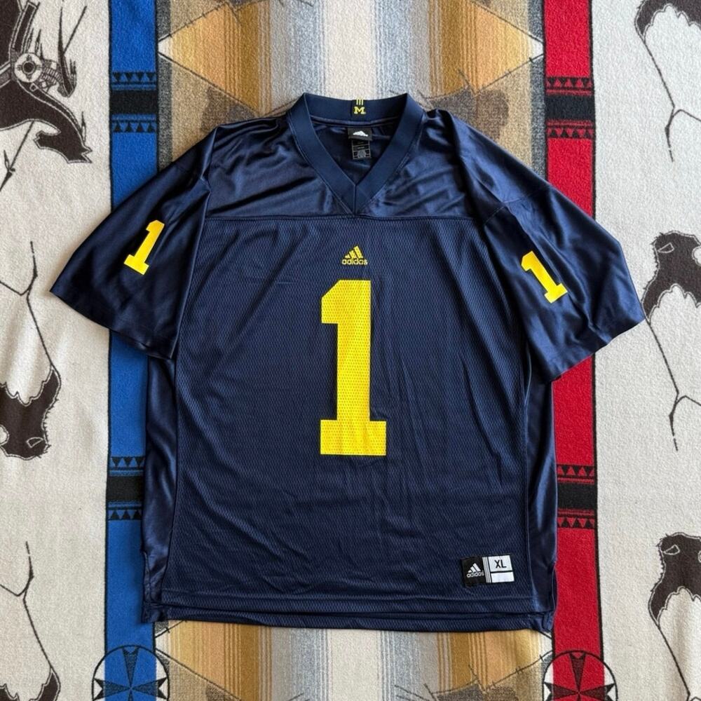 Vintage Adidas University Of Michigan Wolverines Football Jersey Size XL